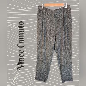 Vince Camuto High Waist Pants Sz 12 Black & White Weaved Color Straight Leg